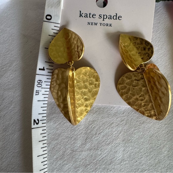 Kate Spade New York Metal Petal Hammered Gold Statement Earrings - Picture 8 of 8